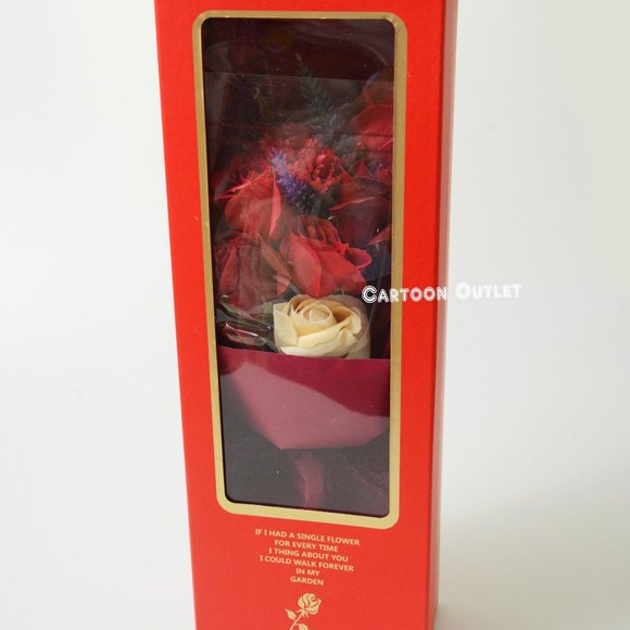 Red Scented Soap Rose Bouquet W/ Gift Box Birthday Gift Valentine Gift - Picture 2 of 9